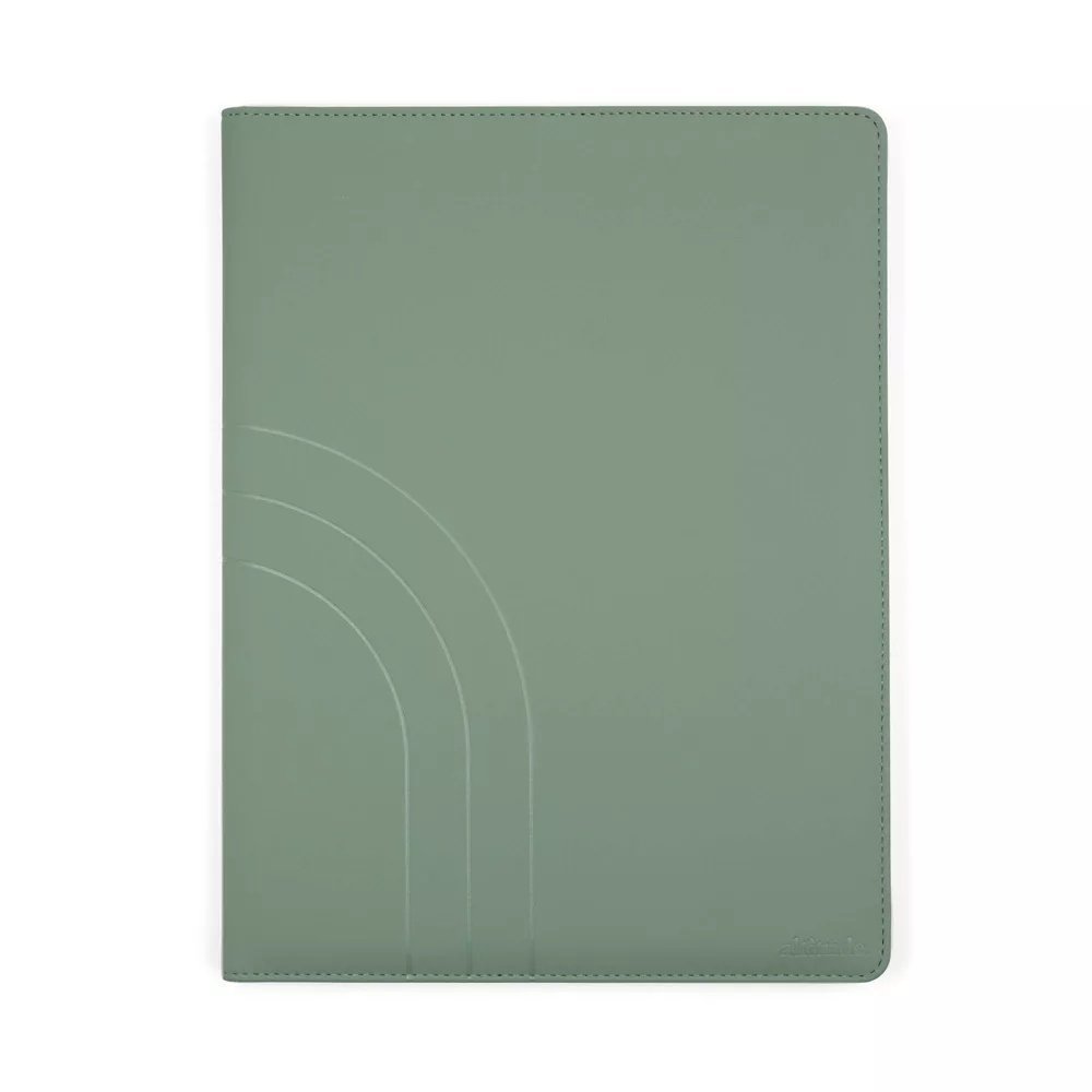 Padfolio 10"x12.5" Vegan Leather Dark Sage Debossed Arch